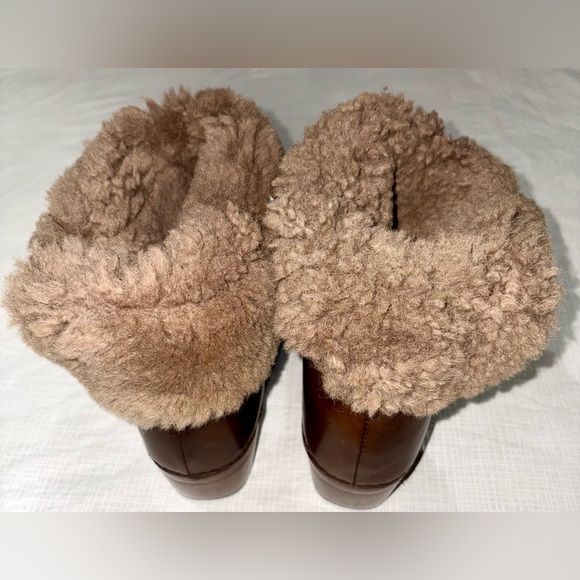 Dansko 9.5 40 Brown Leather Shearling Women's Clog  Boots Booties - Picture 4 of 9